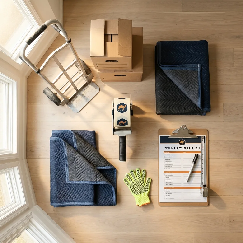 Professional moving supplies and packing materials layout for Gold Hill residential relocations